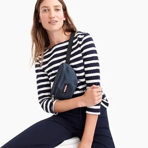 J. Crew Stripes Boatneck Top